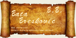Bata Brešković vizit kartica